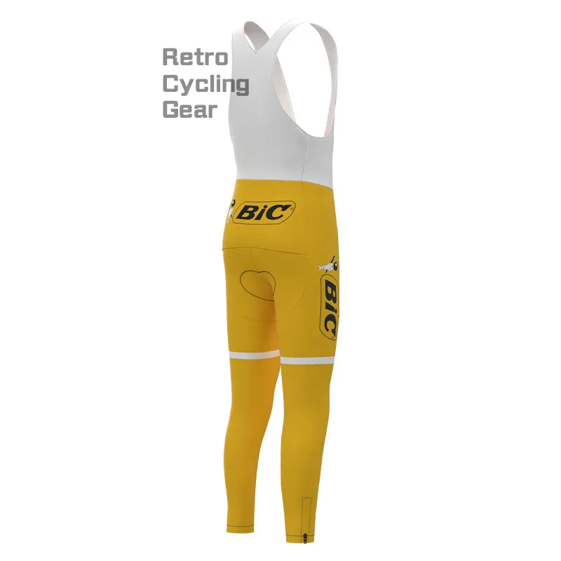 BIC Yellow Fleece Retro Cycling Pants