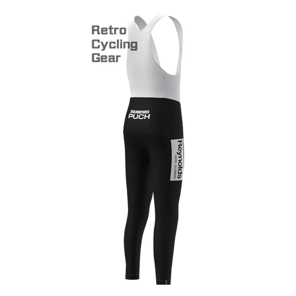 Black Reynolds Fleece Retro Cycling Bib Pants