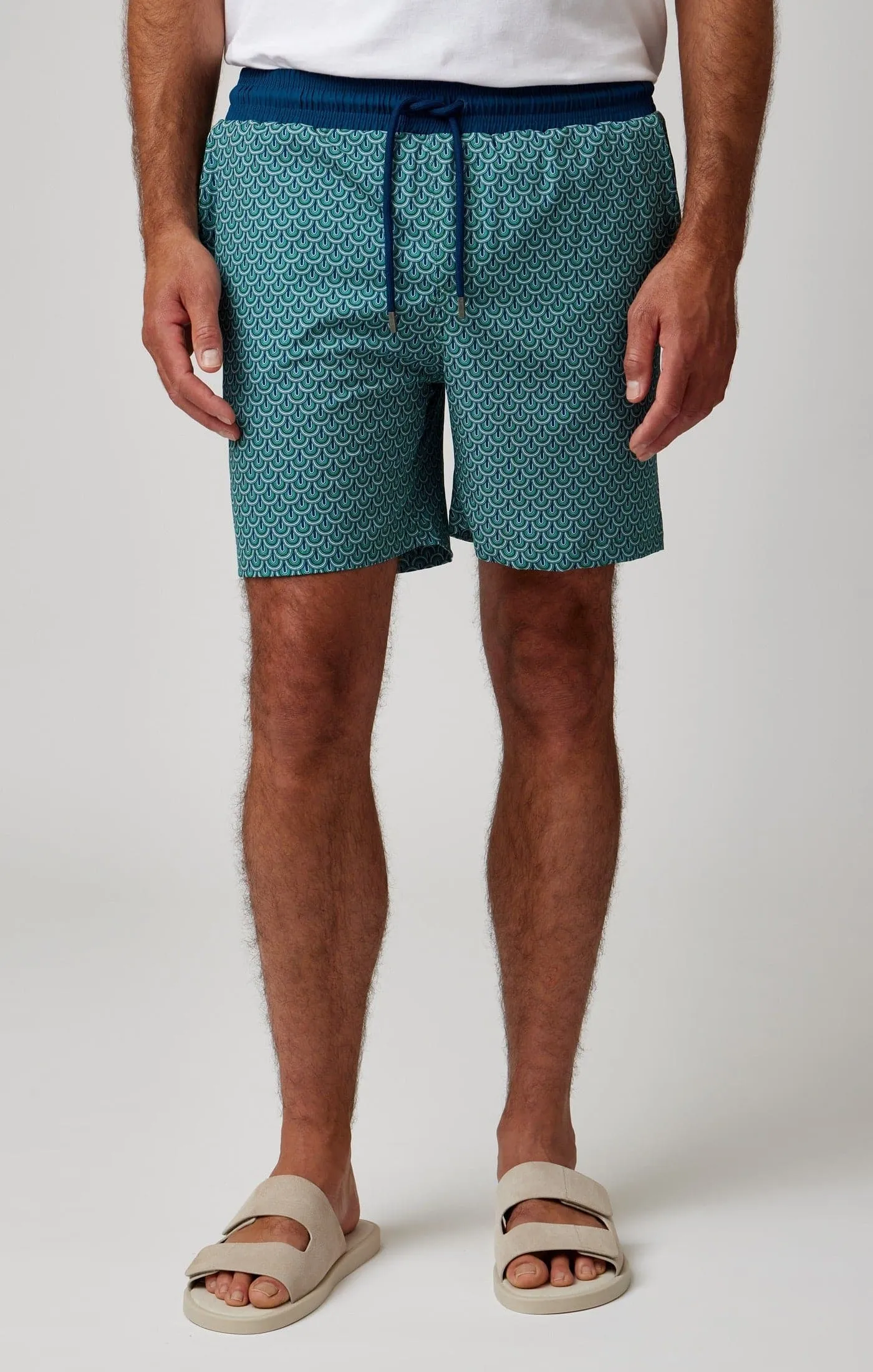 Bright Green Retro  Swim Shorts