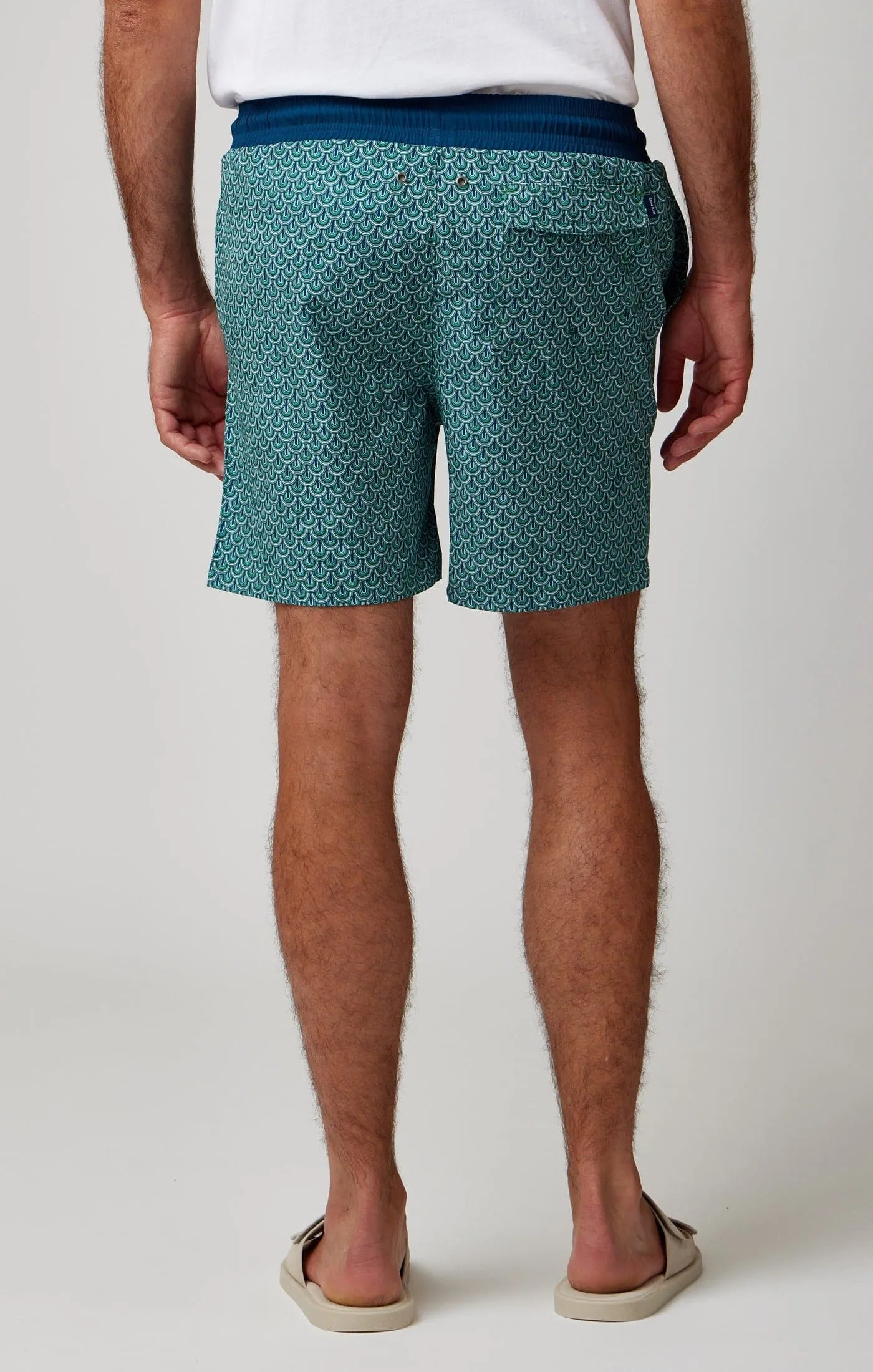 Bright Green Retro  Swim Shorts