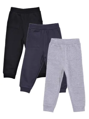 Combo of 3 Sweatpants-Grey, Navy Blue and Black