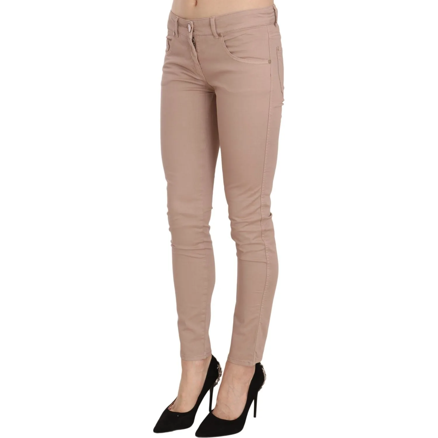 CRISTINAEFFE Chic Slim Fit Skinny Brown Pants