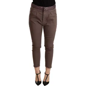 CYCLE Chic Brown Skinny Mid Waist Cropped Pants