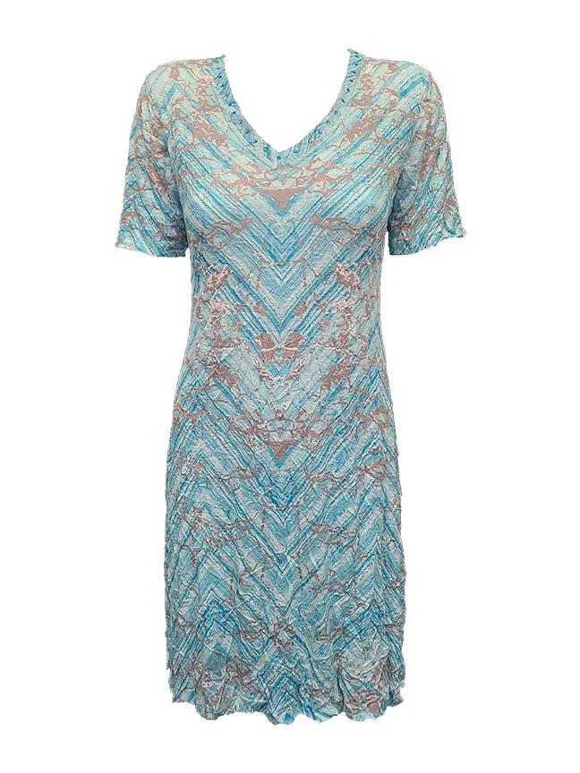 David Cline Dress 9127SSB Sea, Candy, Aqua, Peony, Bold, Bright