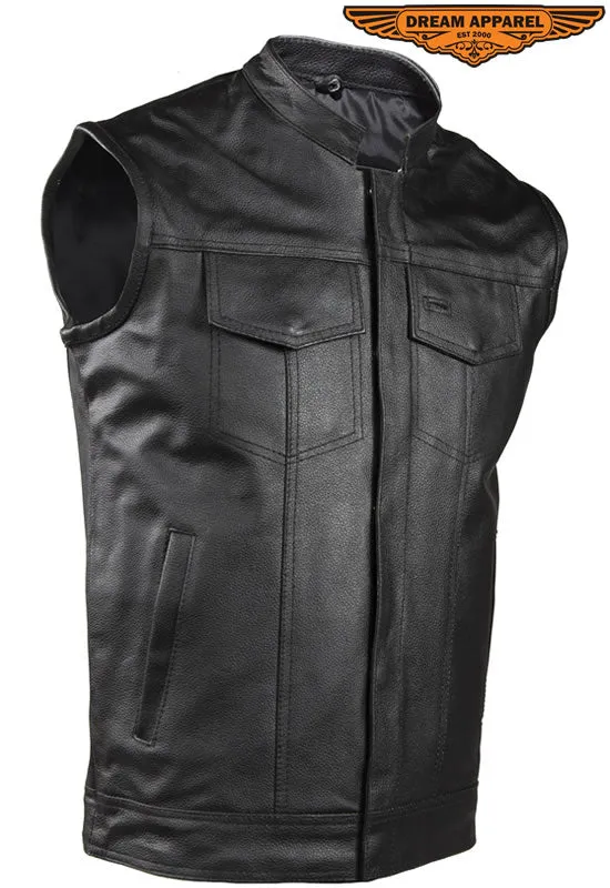 Dream Apparel Men's Motorcycle Vest With Concealed Carry Pockets