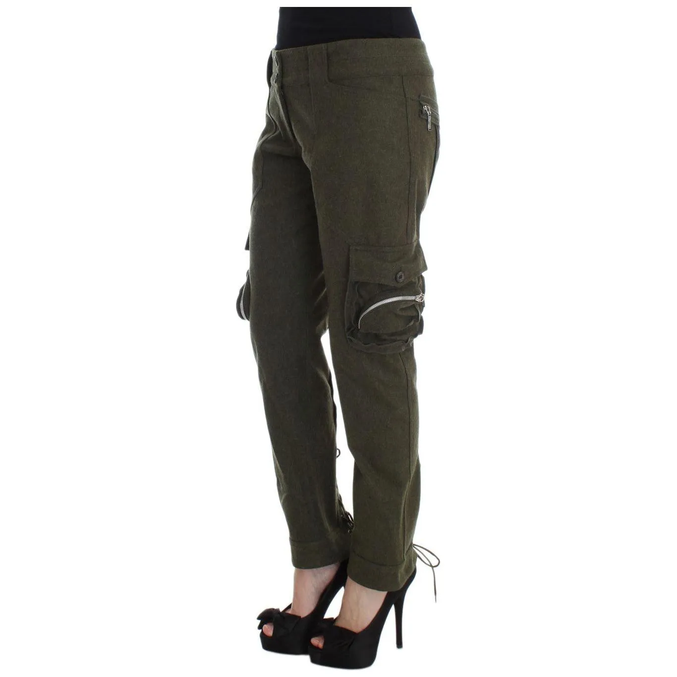 Ermanno Scervino Chic Green Cargo Pants for Effortless Style