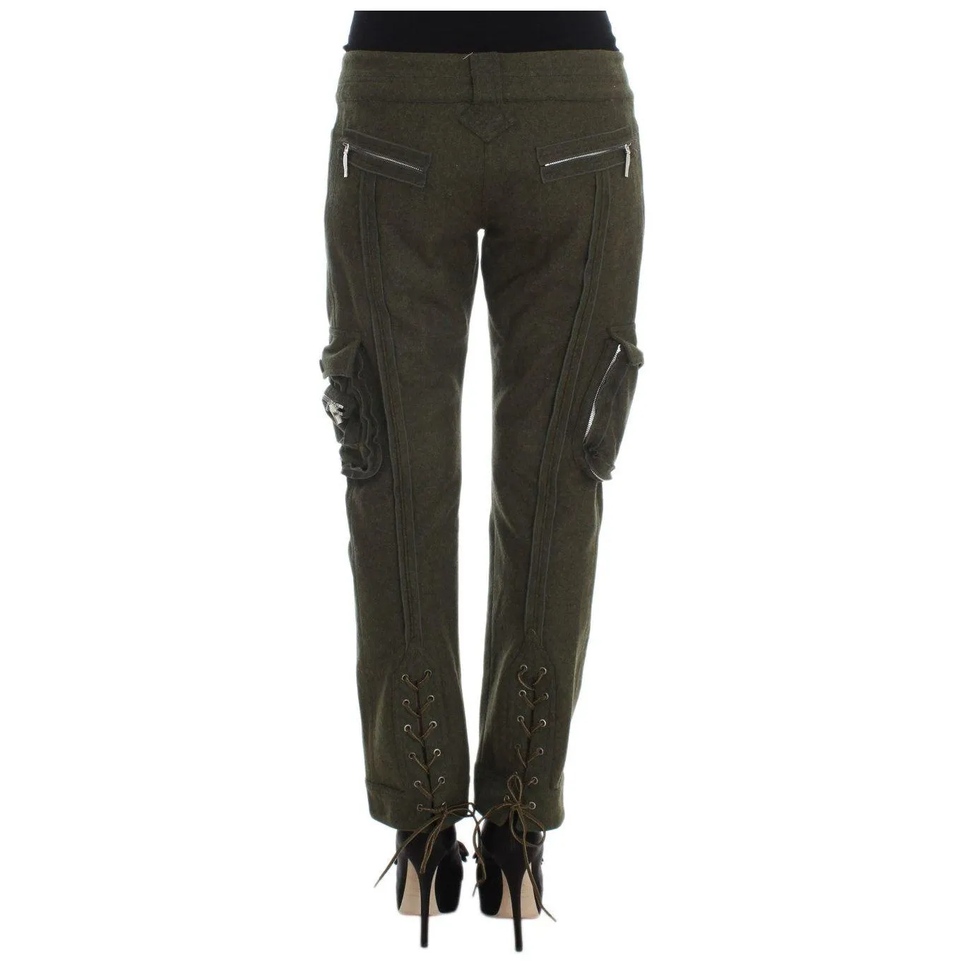 Ermanno Scervino Chic Green Cargo Pants for Effortless Style