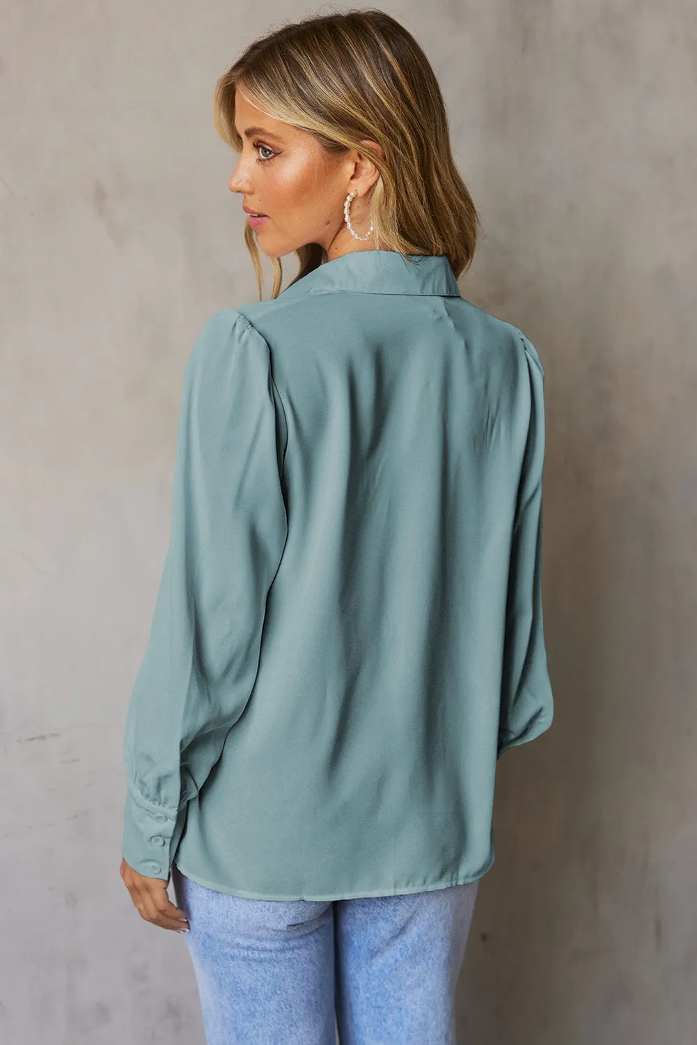 Gathered Detail Puff Sleeve Shirt