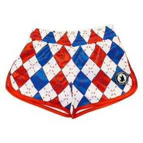 Girls Red, White & Blue Argyle Attack Short