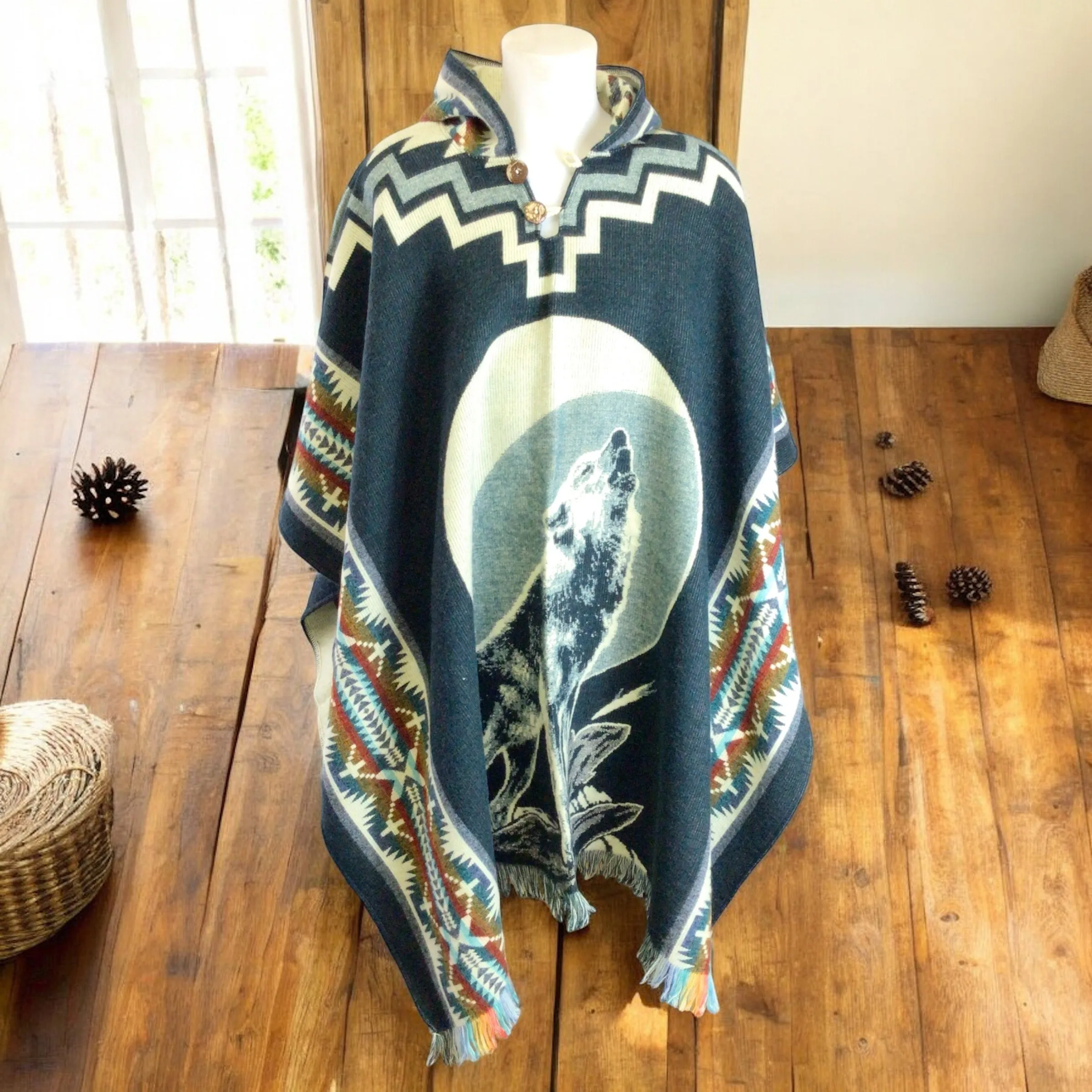 Handmade Ponchos green ( bear)