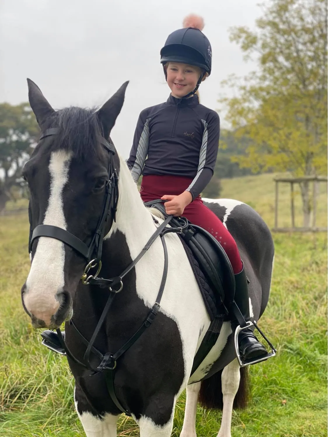 Hardy Equestrian Children's Rising Star 1/4 Zip Black Base Layer