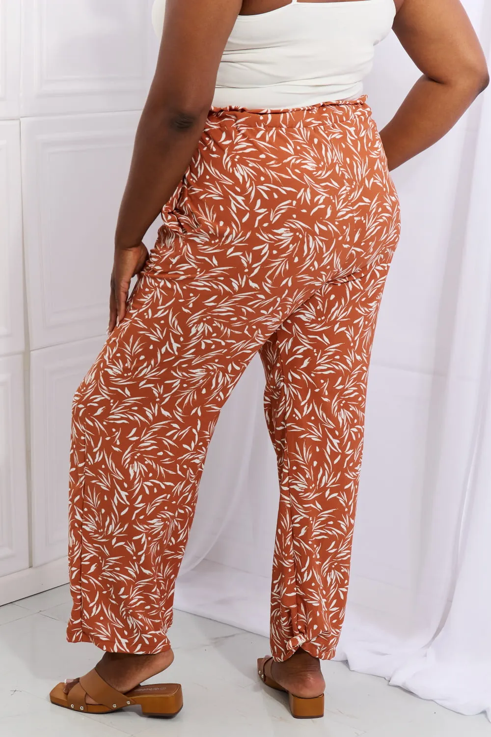 Heimish Right Angle Geometric Printed Pants in Red Orange