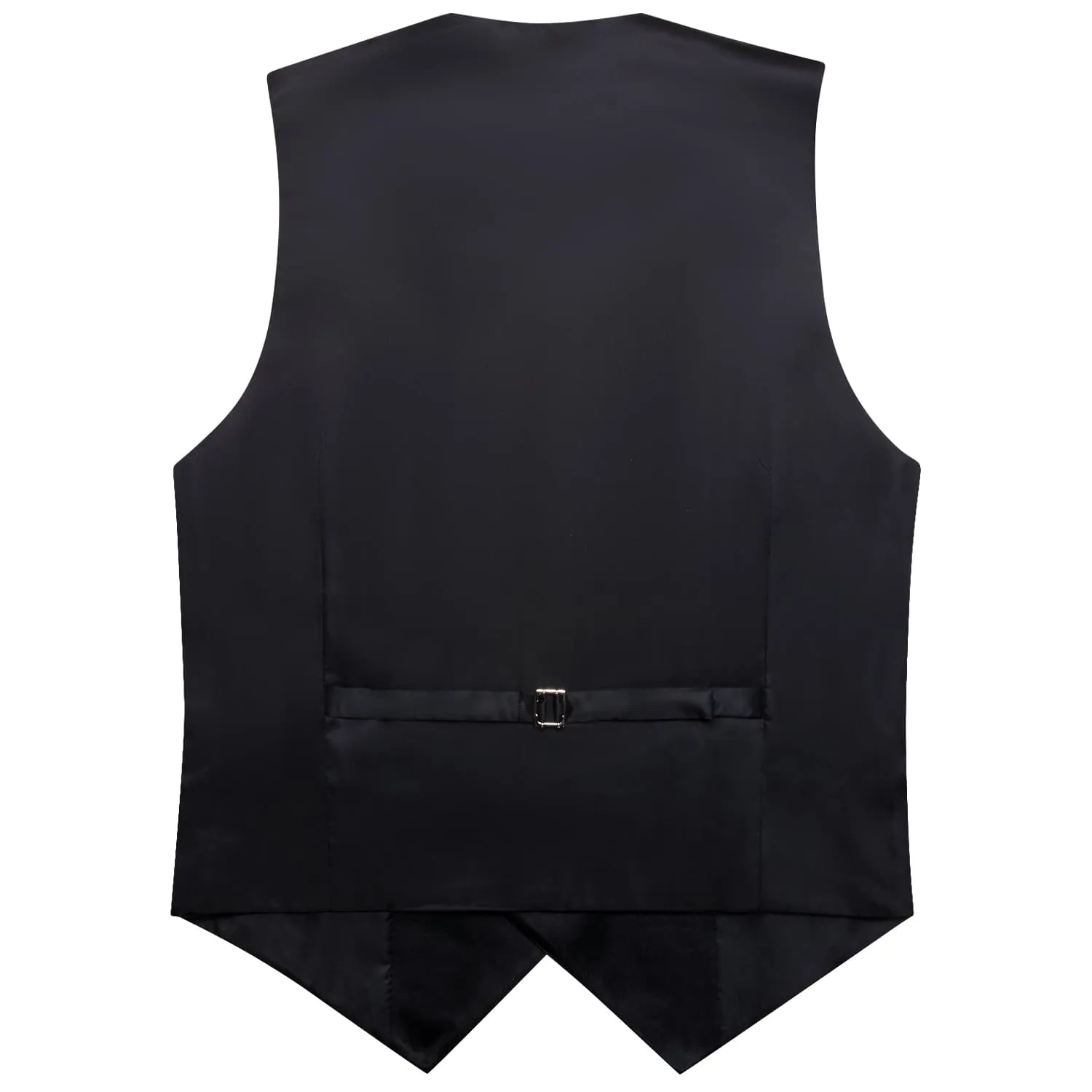 Hi-Tie Men Vest Klein Blue Double Breasted Black Shawl Lapel Waistcoat