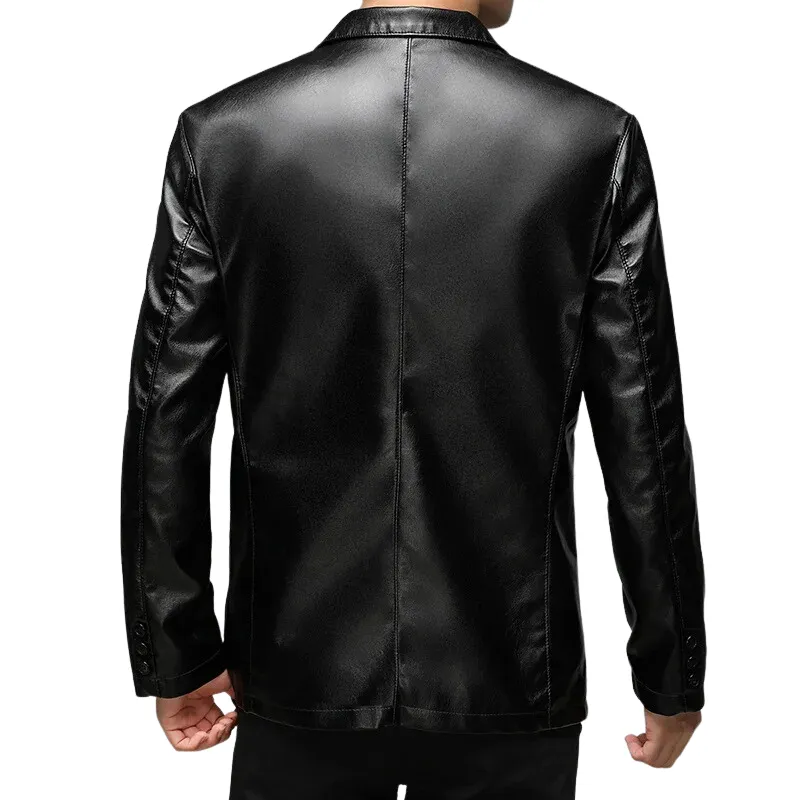 Leather Coats Men Top Grade New Fall Winter Designer Casual Fashion Jacket Black Motorcycle Coats