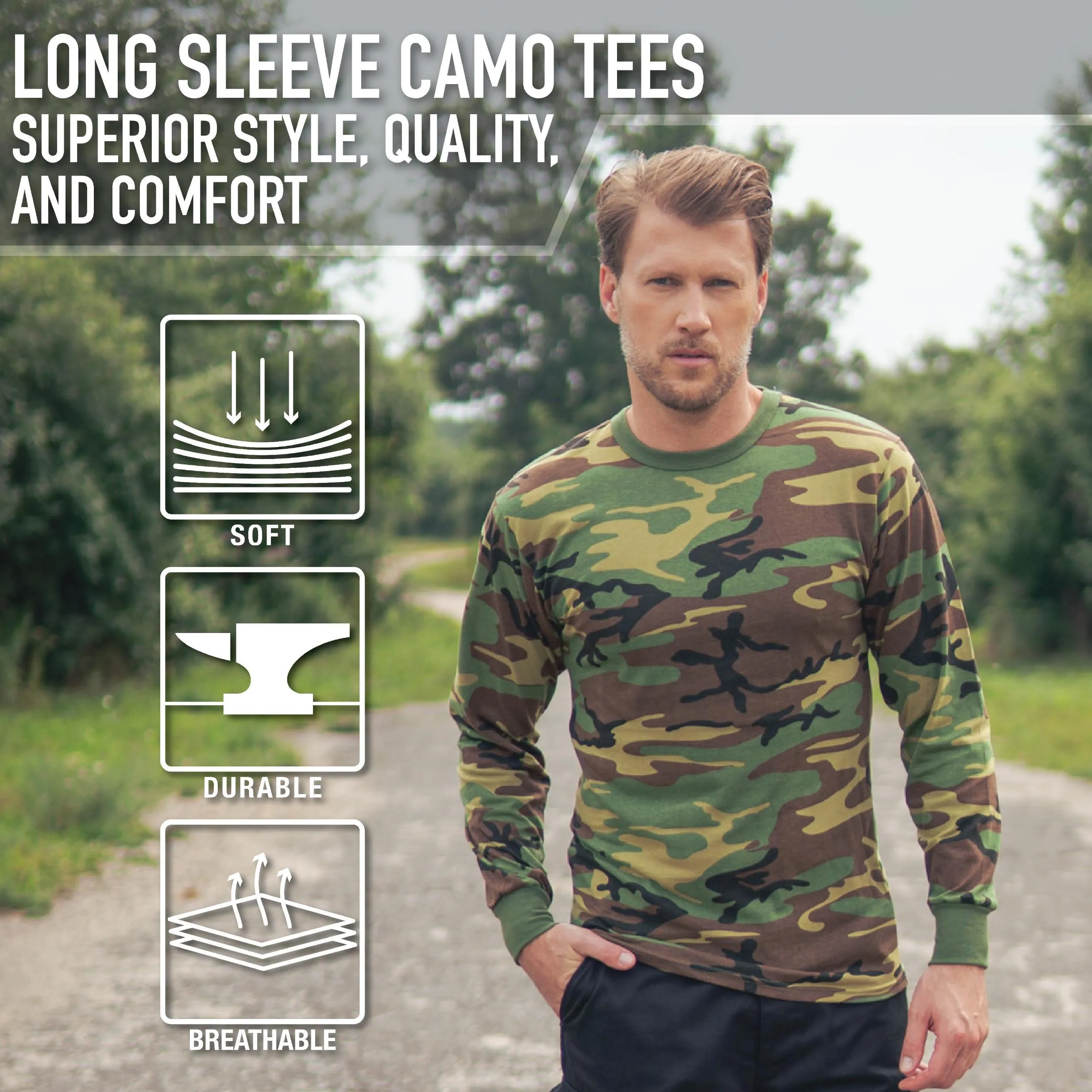 Long Sleeve Color Camo T-Shirt