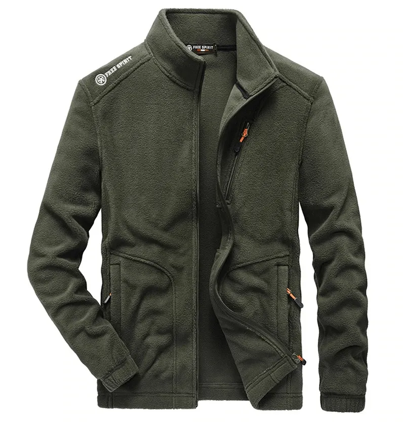 Men's Zipper Stand Collar Fleece Hiking Jacket / Warm Tourism Clothing - SF0685