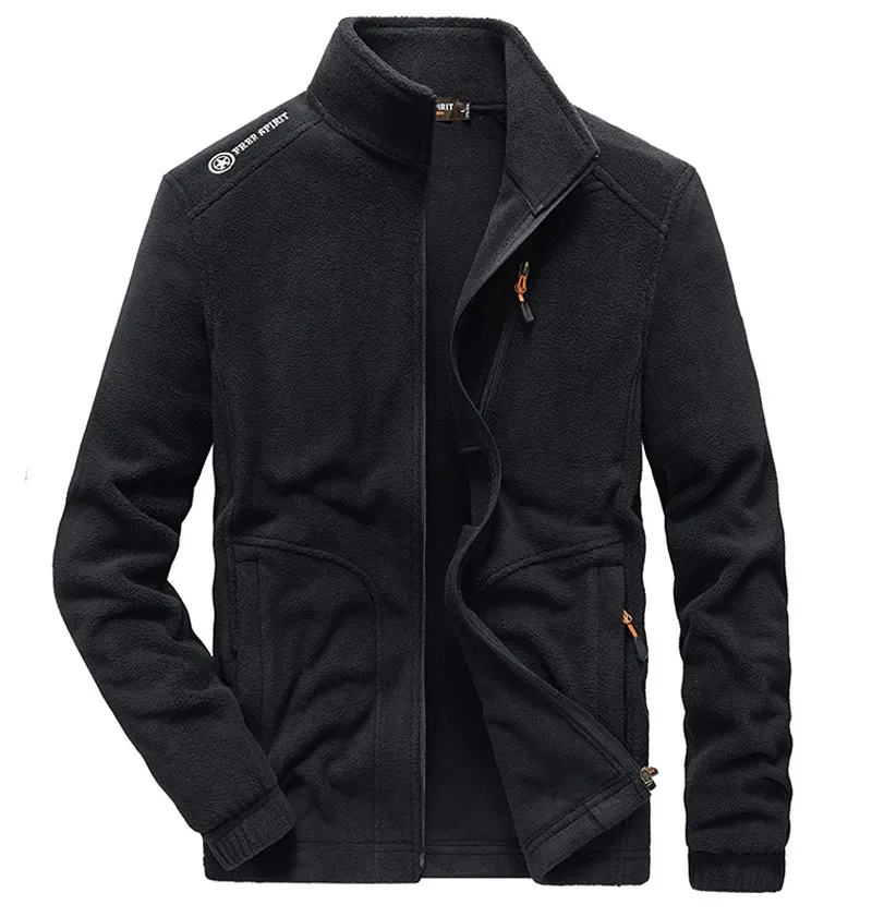 Men's Zipper Stand Collar Fleece Hiking Jacket / Warm Tourism Clothing - SF0685