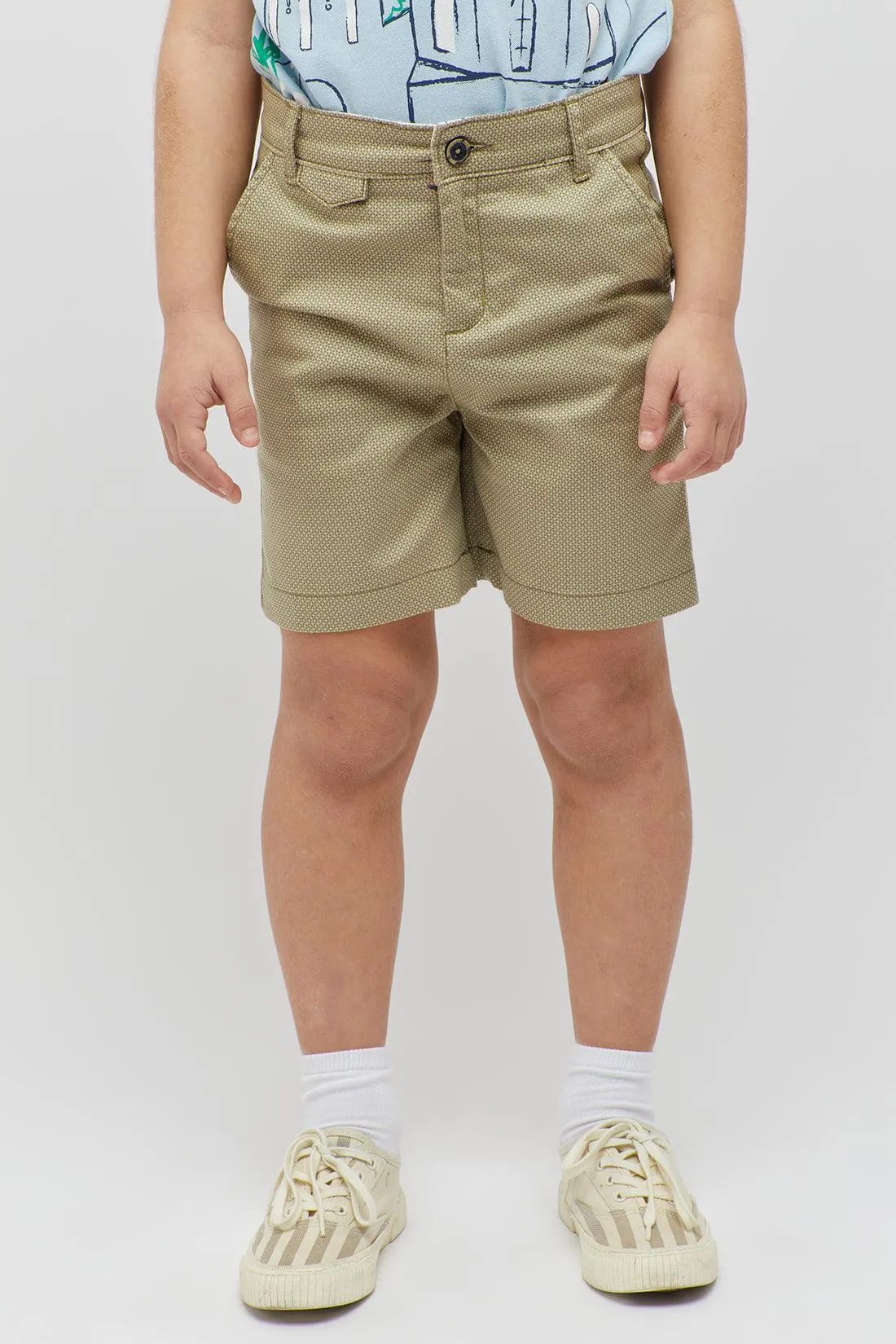 One Friday Kids Boys Beige Summer Cotton Shorts