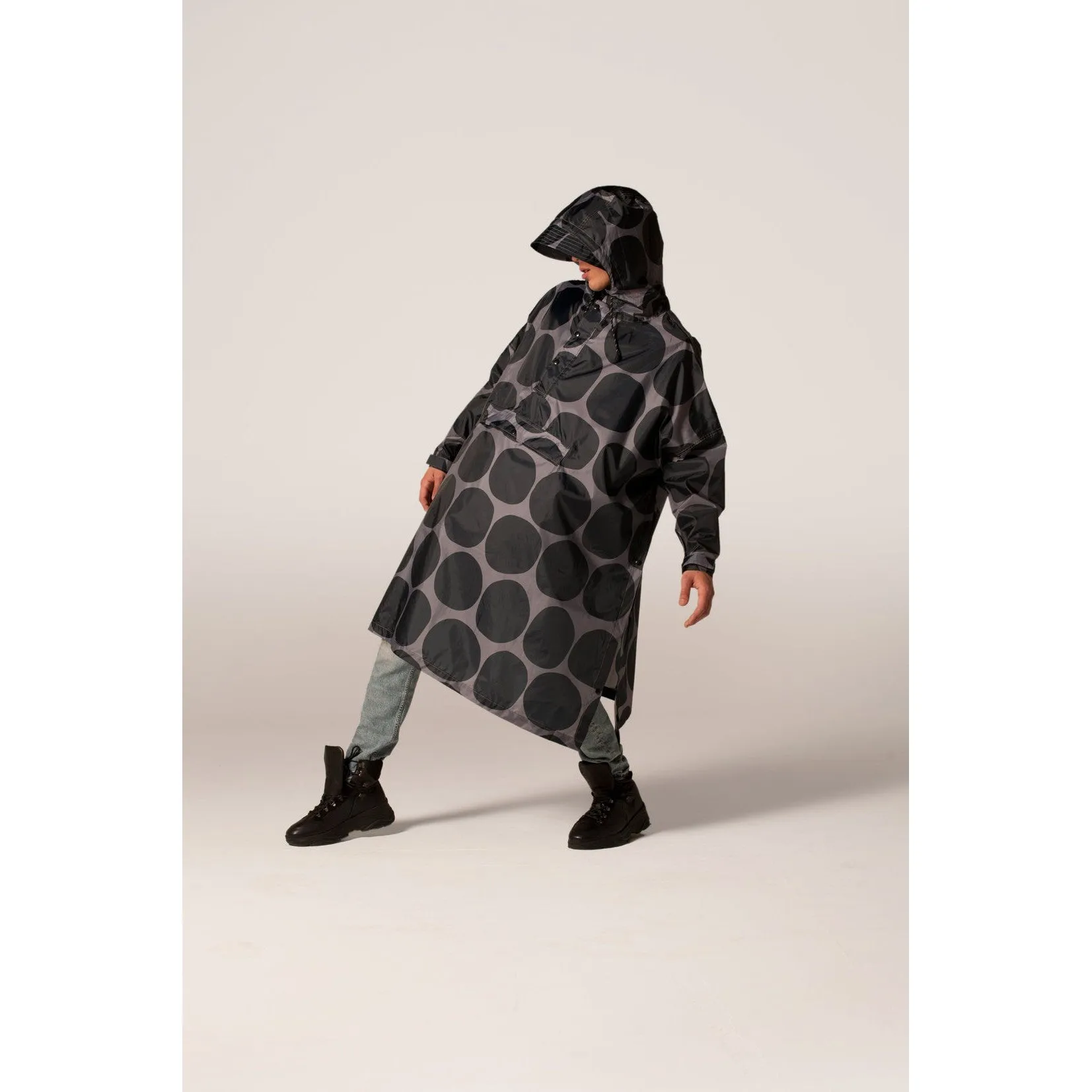 Rainkiss Black Polka Rain Poncho