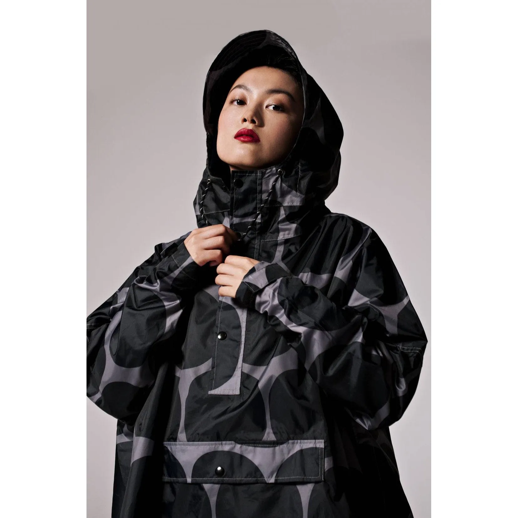 Rainkiss Black Polka Rain Poncho