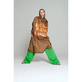 Rainkiss Breton Brown Green Text - Rain poncho