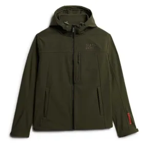 Superdry Mens Hooded Soft Shell Trekker Jacket Army Khaki