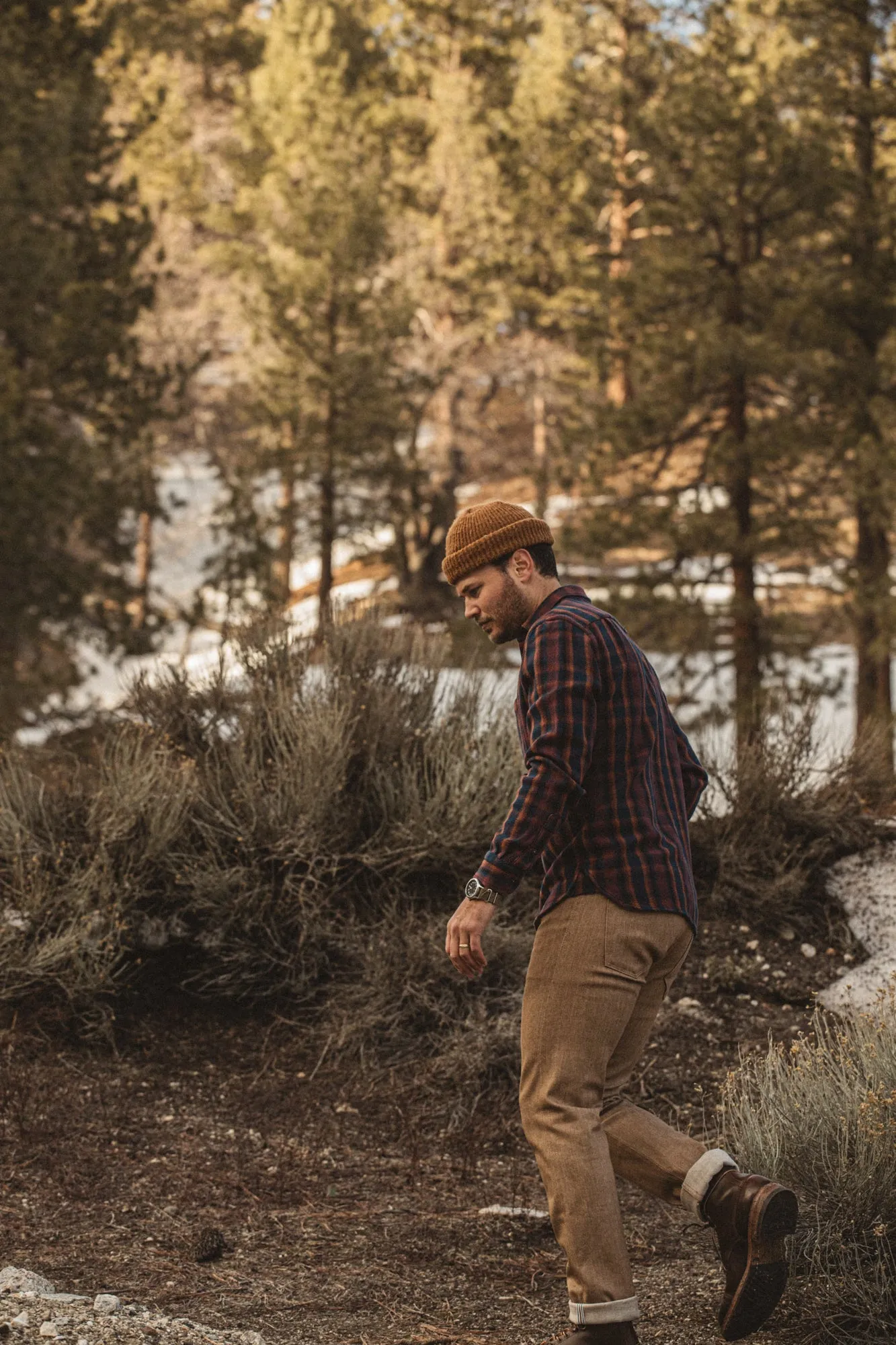 The Ripper Plaid - Navy Brown