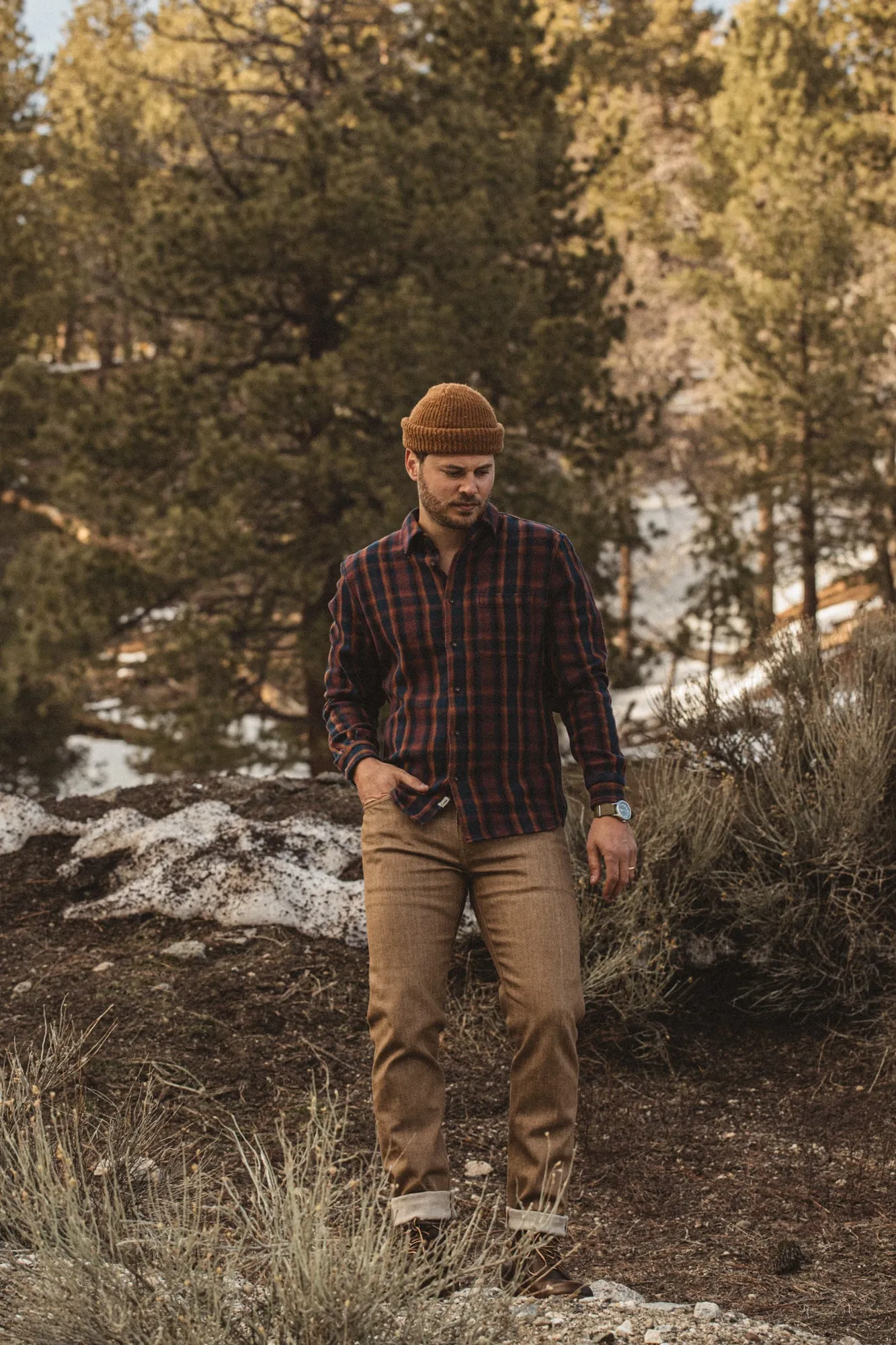 The Ripper Plaid - Navy Brown